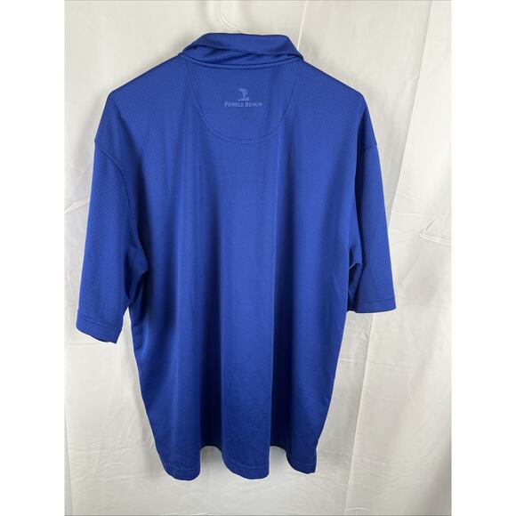 Pebble Beach Golf Polo Perf Dry Luxe Shirt Blue Print Men's Size XL Jose Cuervo - Picture 5 of 6